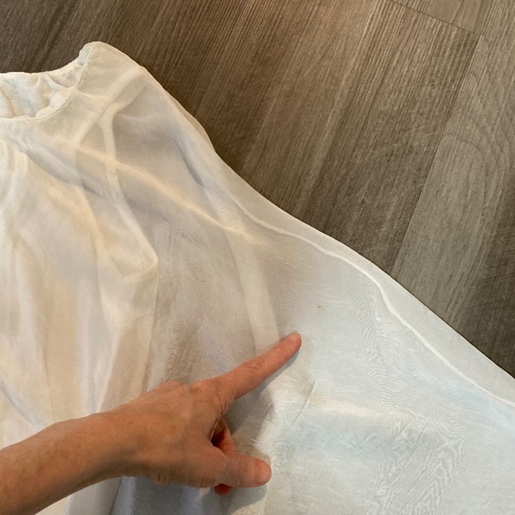 Baci Silk Blend Angelcore Ethereal Fairycore Sheer Bubble hem volume Top sz S/M - Picture 11 of 11